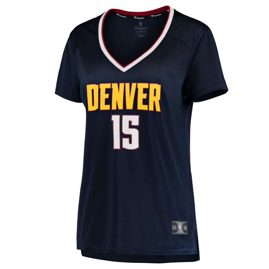 Alternative view of Nikola Jokic Denver Nuggets Fanatics Branded Women's Fast Break Player Jersey - Icon Edition - Navy