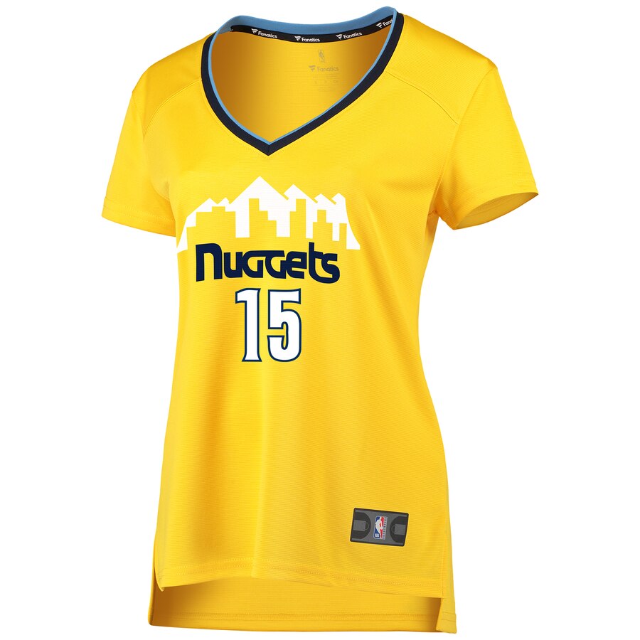 Alternative view of Nikola Jokic Denver Nuggets Fanatics Branded Women's Fast Break Replica Jersey - Statement Edition - Gold