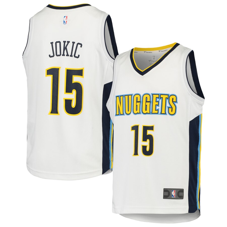 Nikola Jokic Denver Nuggets Fanatics Branded Youth Fast Break Team Replica Player Jersey - Statement Edition - White
