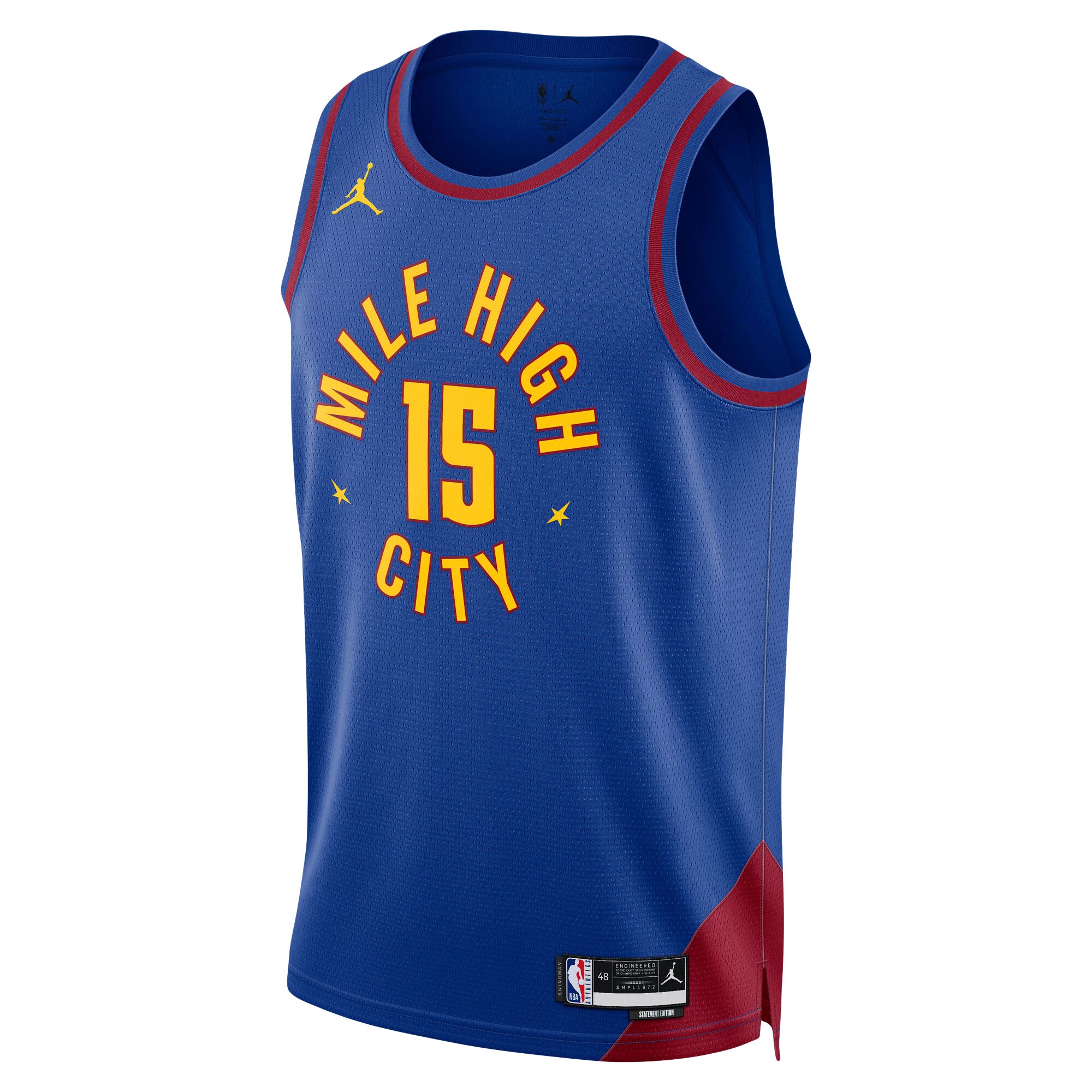 Alternative view of Nikola Jokic Denver Nuggets Jordan Brand Unisex Swingman Jersey - Statement Edition - Blue
