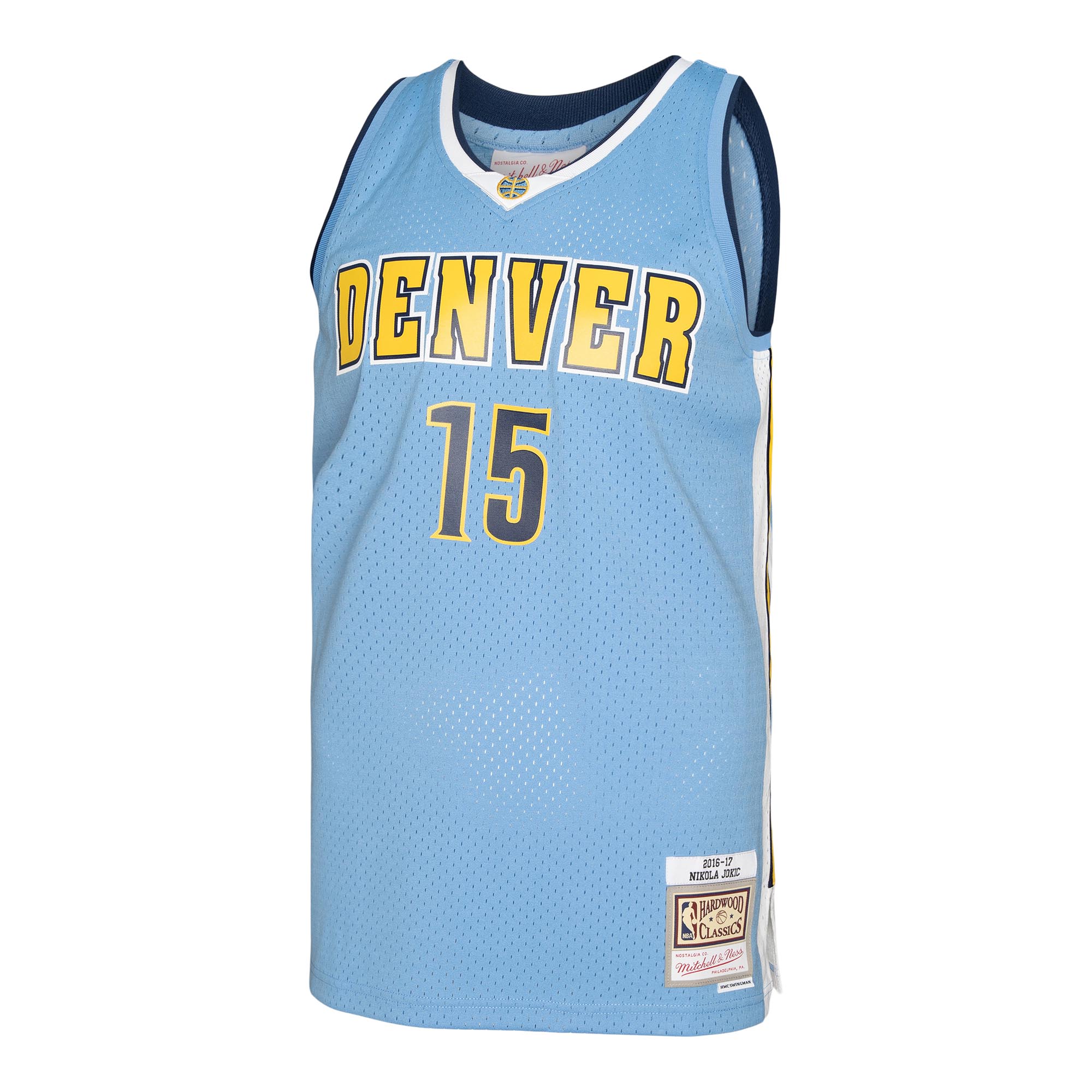 Alternative view of Nikola Jokic Denver Nuggets Mitchell & Ness 2016/17 Swingman Jersey - Light Blue