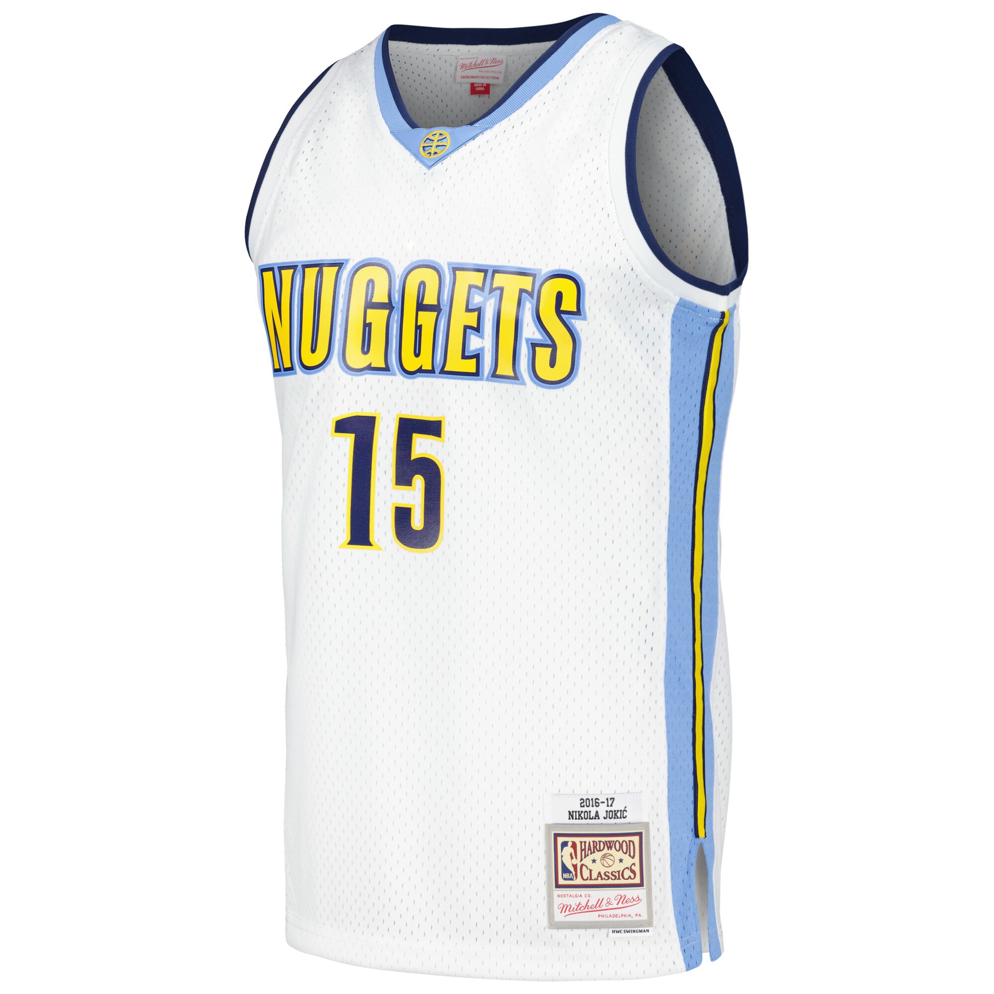 Alternative view of Nikola Jokic Denver Nuggets Mitchell & Ness 2016/17 Throwback Swingman Jersey - White
