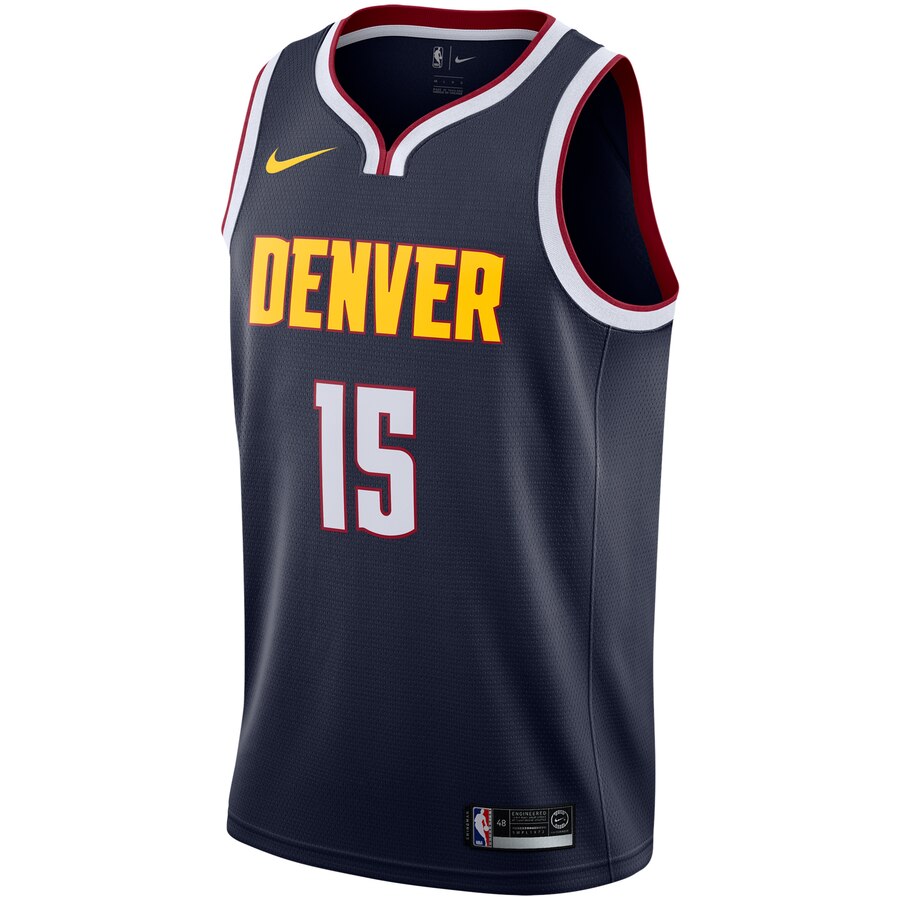 Alternative view of Nikola Jokic Denver Nuggets Replica Swingman Jersey - Icon Edition - Navy