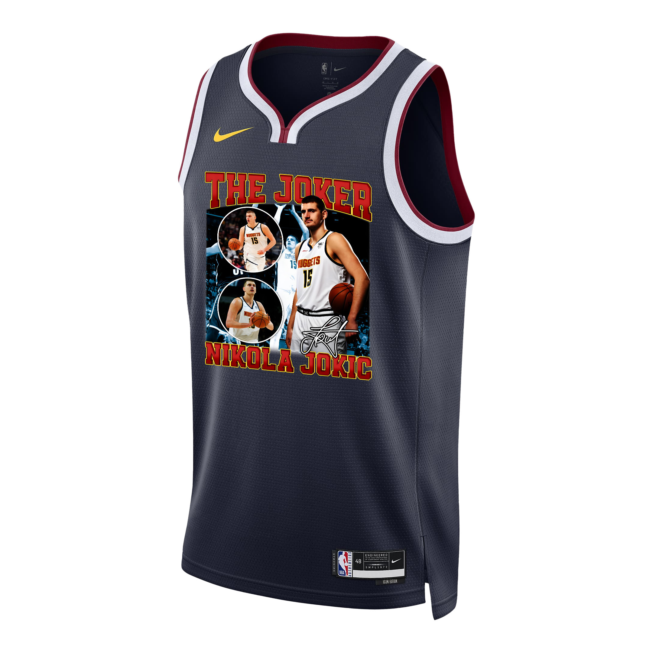 Alternative view of Nikola Jokic Denver Nuggets The Joker's Legacy 2023 NBA Champions Swingman Jersey - Black - JS587 