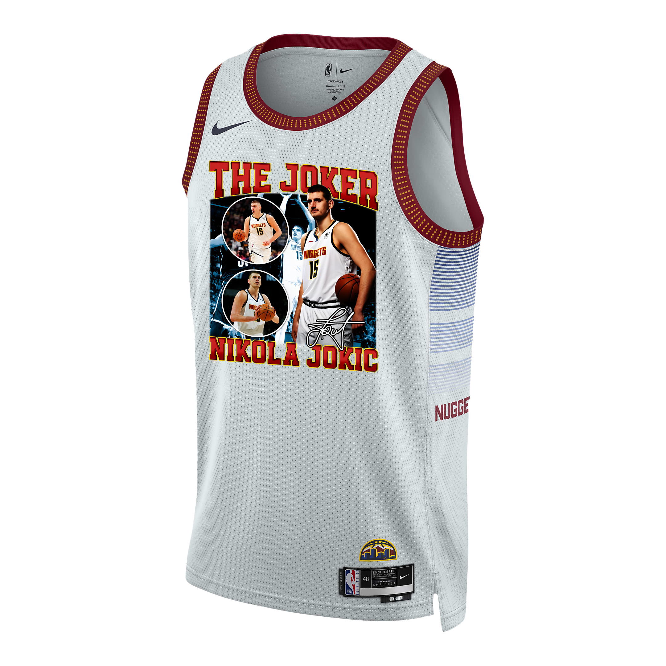 Alternative view of Nikola Jokic Denver Nuggets The Joker's Legacy 2023 NBA Champions Swingman Jersey - White - JS983 
