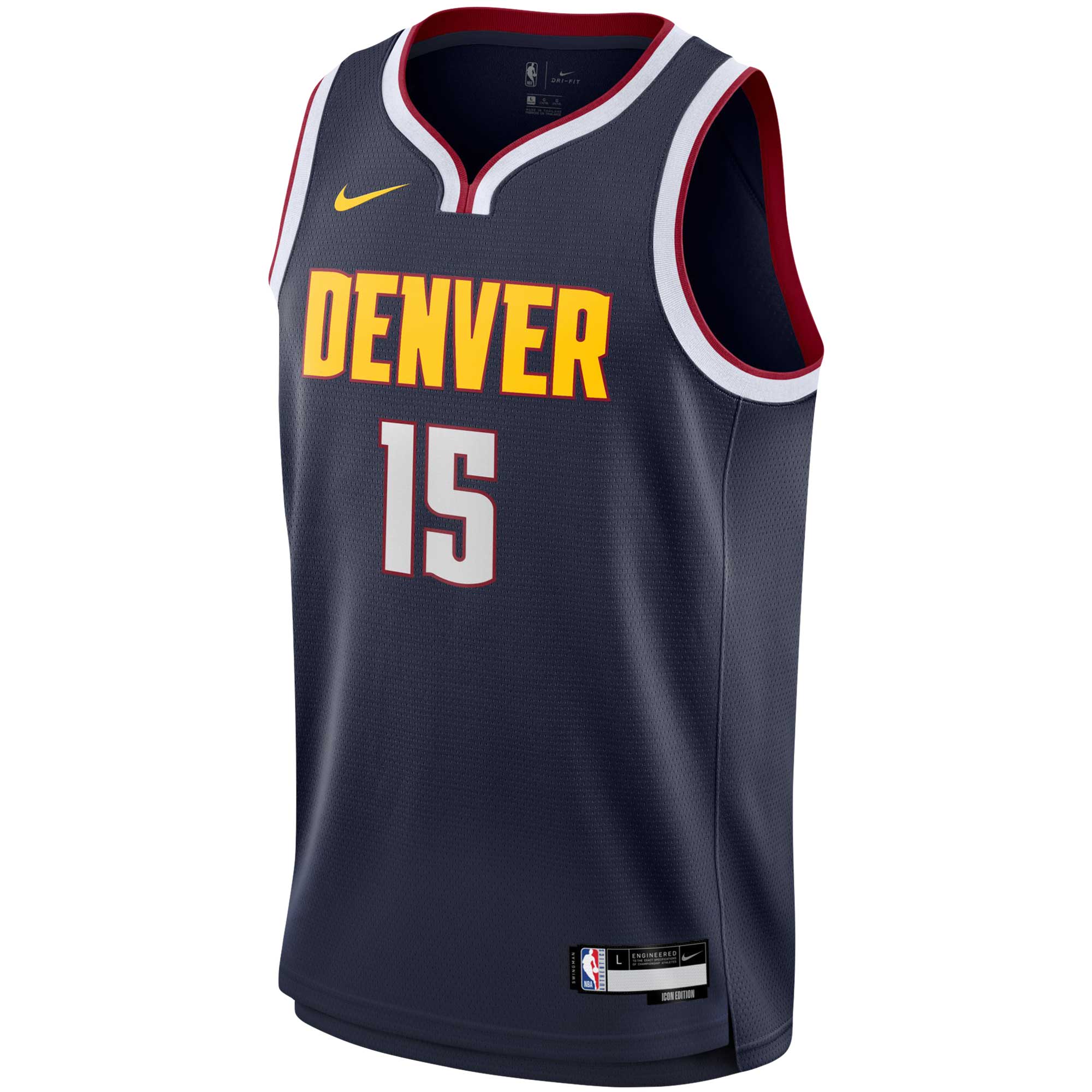 Alternative view of Nikola Jokic Denver Nuggets Youth Swingman Jersey - Icon Edition - Navy