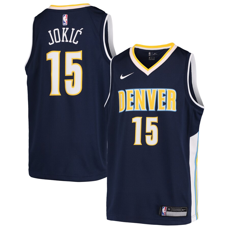 Nikola Jokic Denver Nuggets Youth Swingman Jersey - Navy - Icon Edition