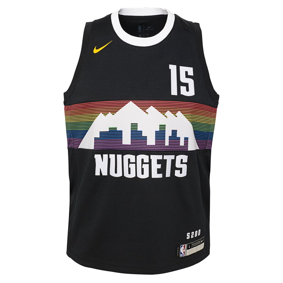 Alternative view of Nikola Jokic Denver Nuggets Youth Swingman Jersey Black - City Edition