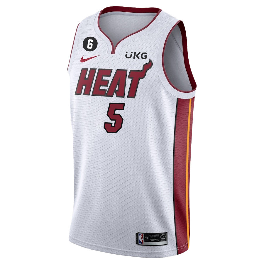 Alternative view of Nikola Jović 5 Miami Heat Final Champions 2023 Swingman Jersey - White - JS579 