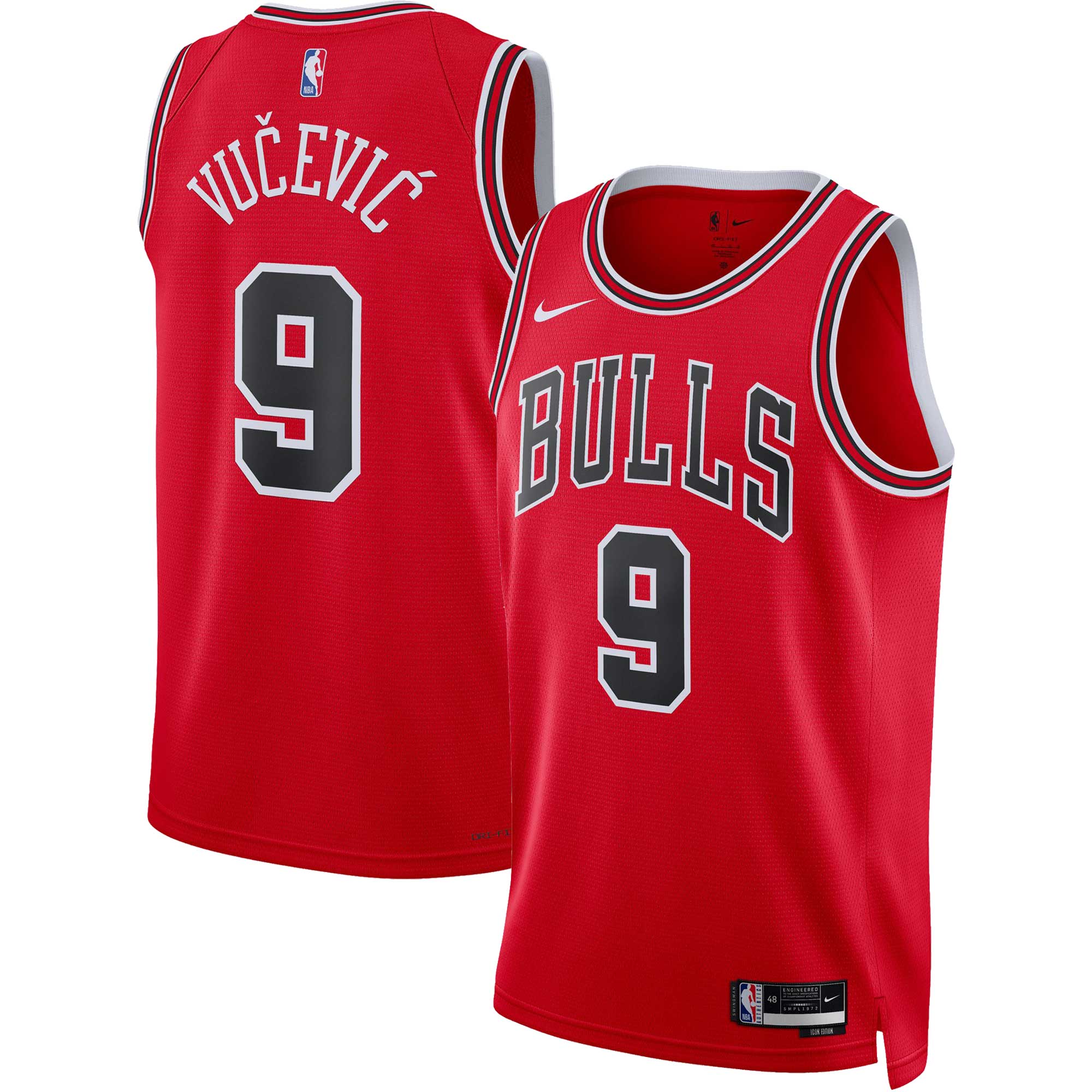 Alternative view of Nikola Vucevic Chicago Bulls Unisex Swingman Jersey – Icon Edition – Red