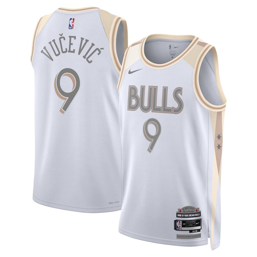 Nikola VuÄeviÄ‡ 9 Chicago Bulls Unisex 2024/25 Swingman Player Jersey - City Edition - White - JS130 