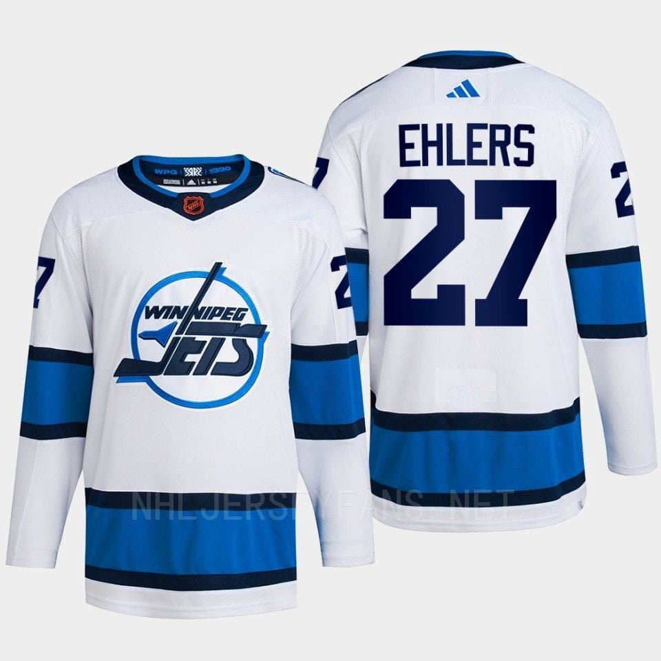 Nikolaj Ehlers 27 Reverse Retro 2.0 2022 Winnipeg Jets White Jersey Primegreen - JS949 