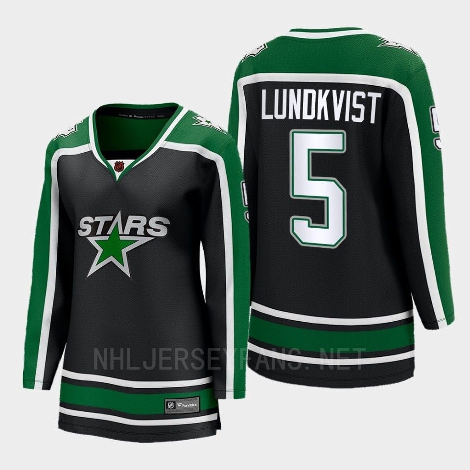 Nils Lundkvist 5 Dallas Stars 2022 Special Edition 2.0 Women Breakaway Player Retro Jersey Black - JS502 