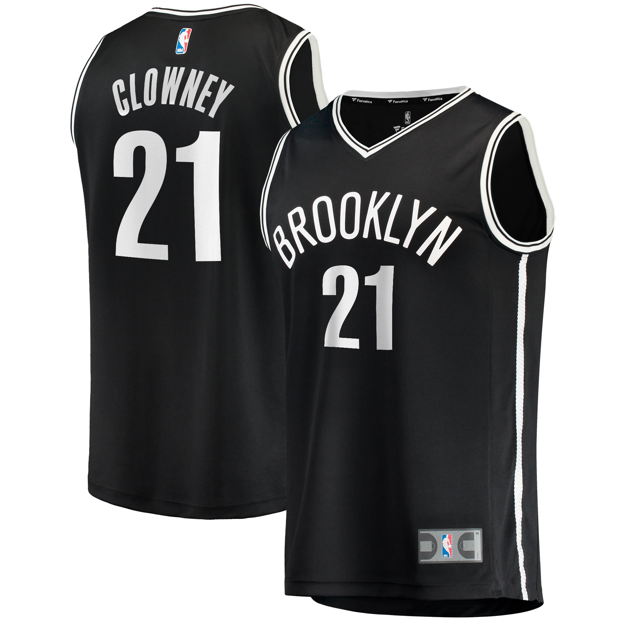Alternative view of Noah Clowney Brooklyn Nets Fanatics Branded 2023 Nba Draft First Round Pick Fast Break Replica Jersey - Icon Edition - Black