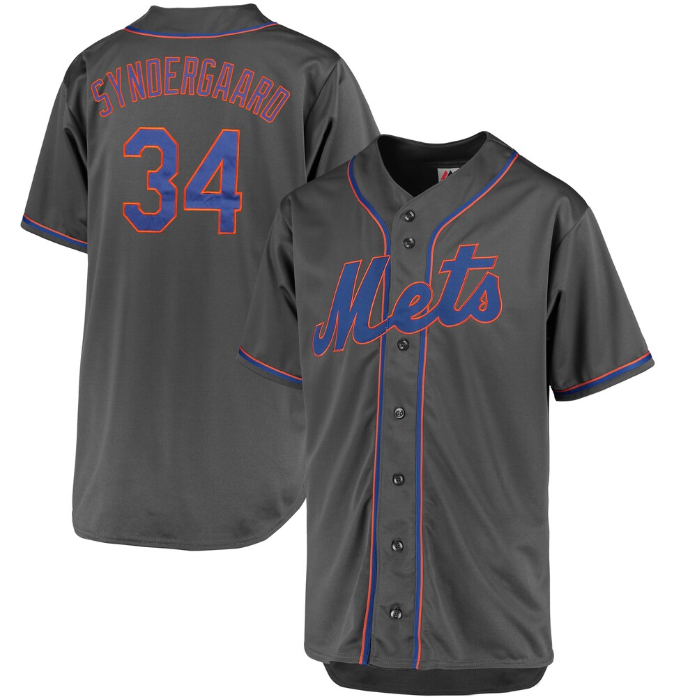 Noah Syndergaard New York Mets Majestic Fashion Big & Tall Player Jersey - Charcoal