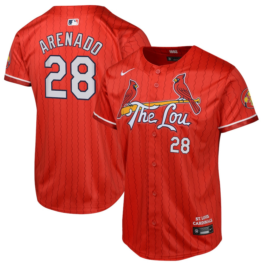 Nolan Arenado 28 St. Louis Cardinals 2024 City Connect Limited YOUTH Jersey - Red 