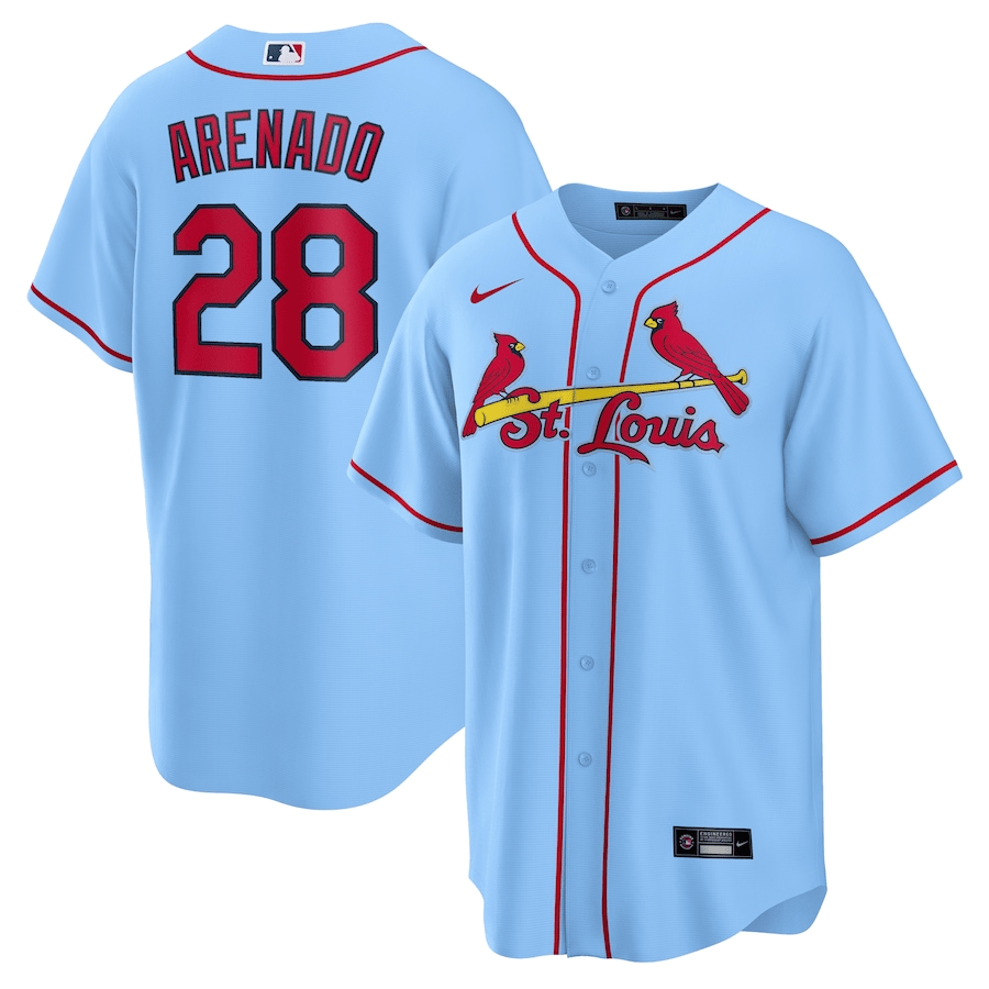 Nolan Arenado 28 St. Louis Cardinals Alternate Men Jersey - Light Blue 
