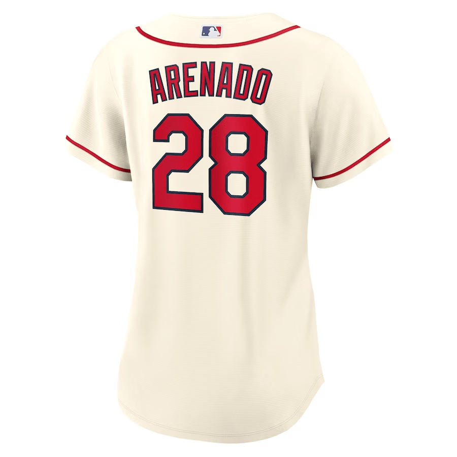 Alternative view of Nolan Arenado 28 St. Louis Cardinals Women Alternate Jersey - Cream 