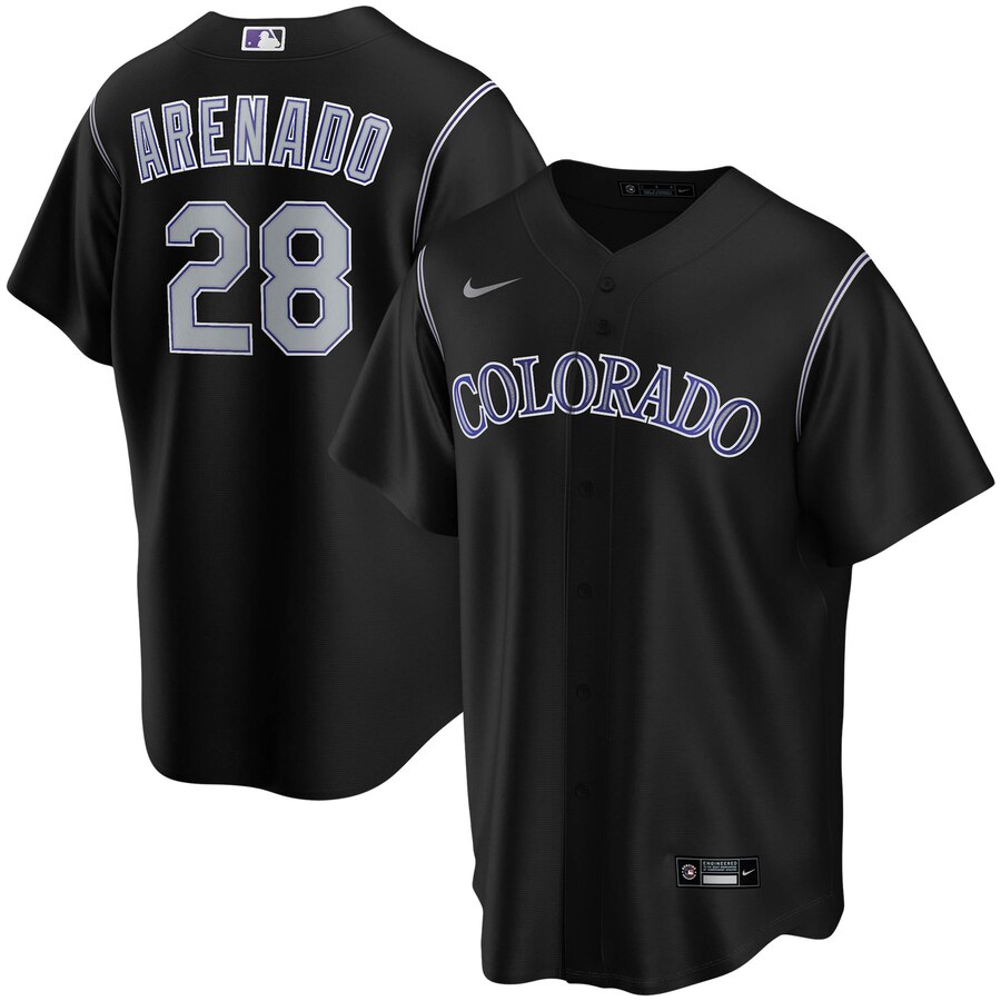 Nolan Arenado Colorado Rockies Alternate 2020 Replica Player Jersey ÃƒÂ¢Ã¢â€šÂ¬Ã¢â‚¬Å“ Black