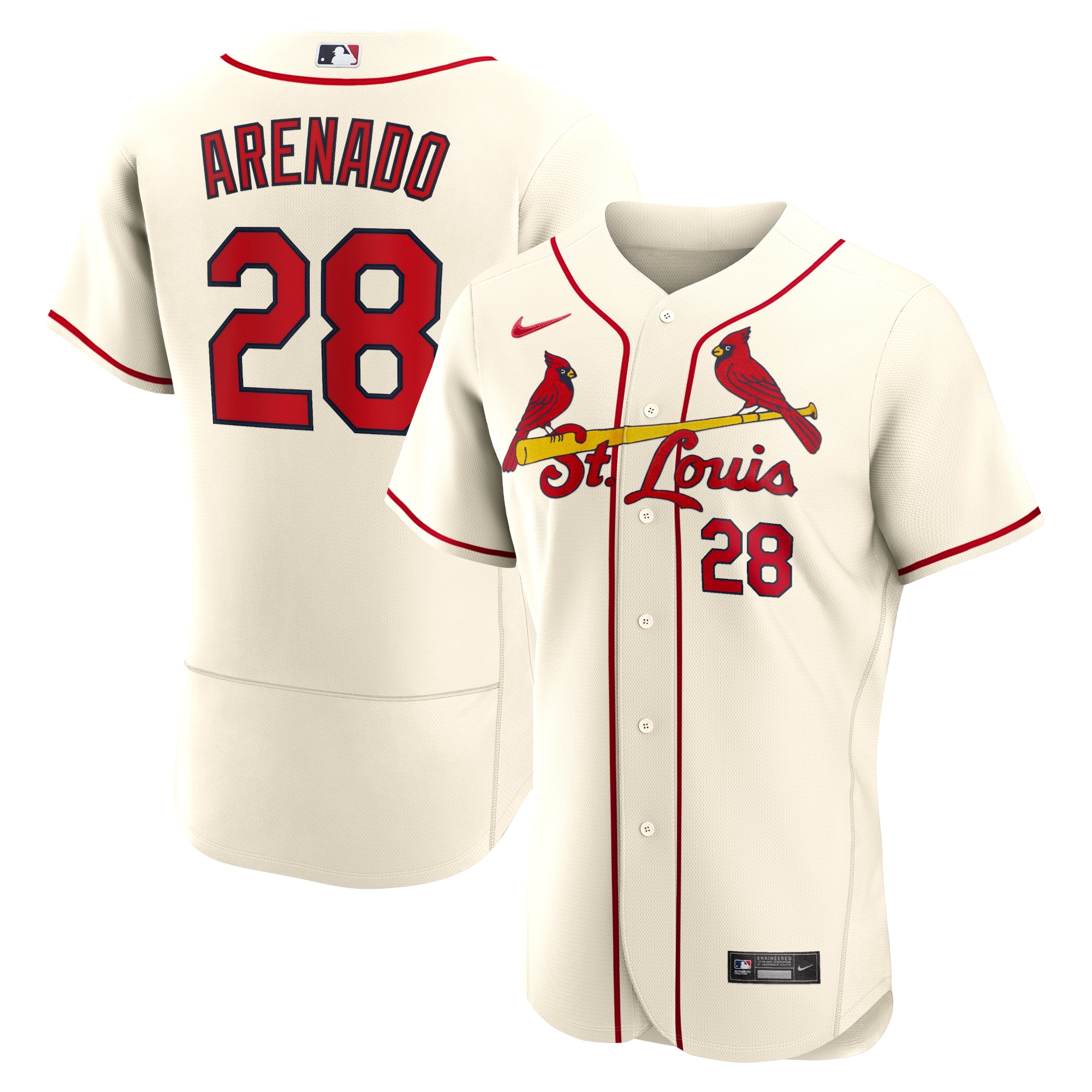 Nolan Arenado St. Louis Cardinals Alternate Authentic Player Jersey - Cream