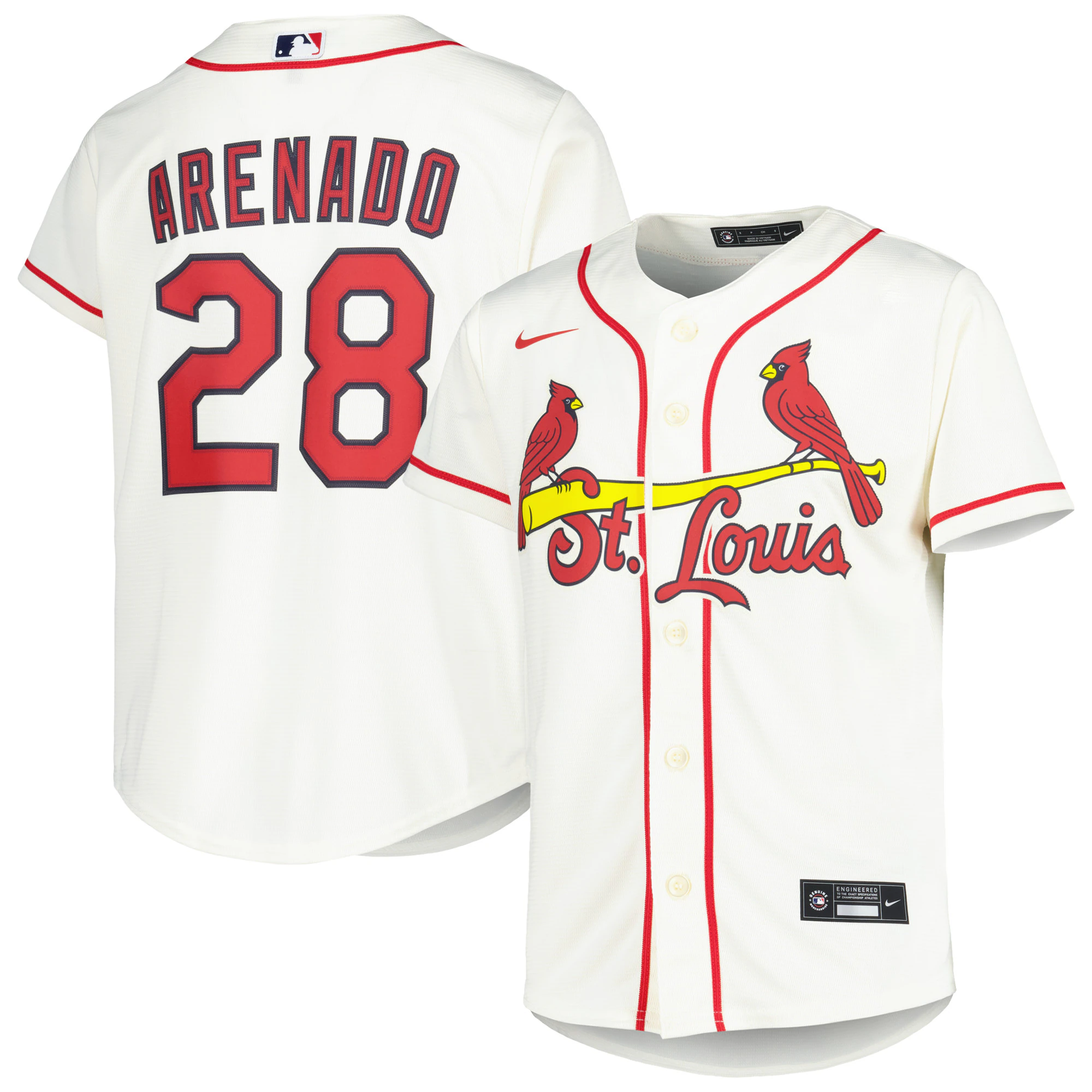 Nolan Arenado St. Louis Cardinals Youth Alternate Replica Player Jersey - Cream