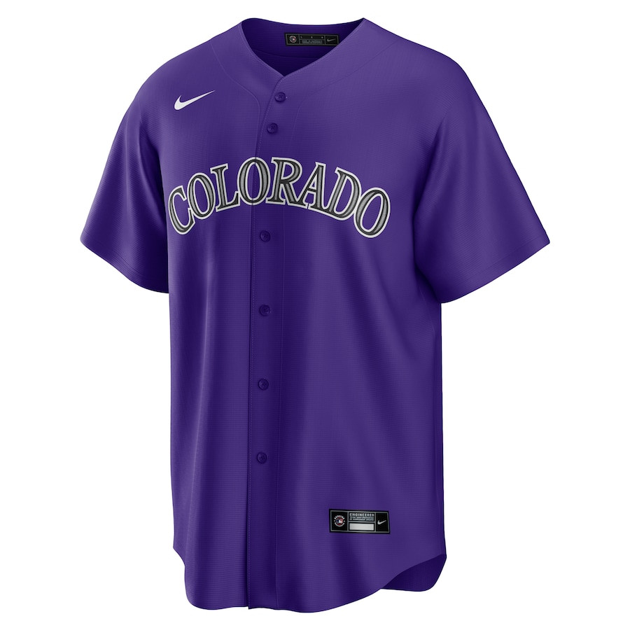 Alternative view of Nolan Jones 22 Colorado Rockies Alternate Men Jersey - Purple