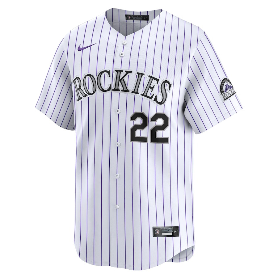 Alternative view of Nolan Jones 22 Colorado Rockies Home Limited Men Jersey - White