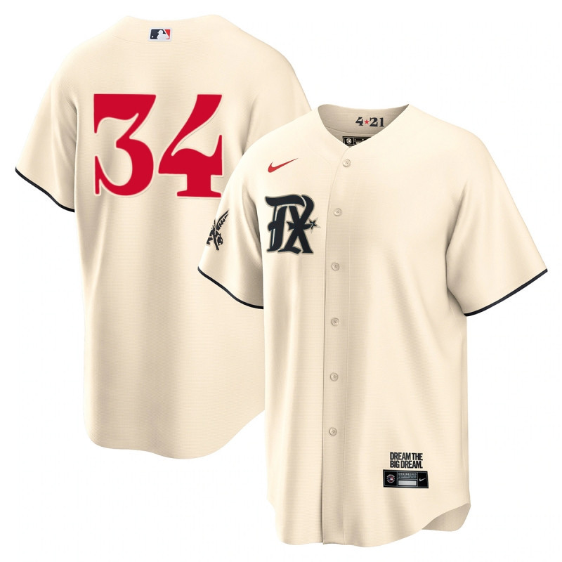 Nolan Ryan 34 Texas Rangers 2023 City Connect Game Jersey - Cream - JS320 