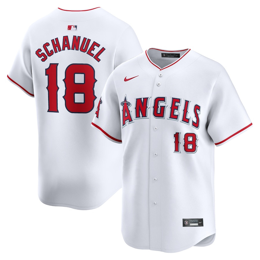 Nolan Schanuel 18 Los Angeles Angels Home Limited Player Men Jersey - White 