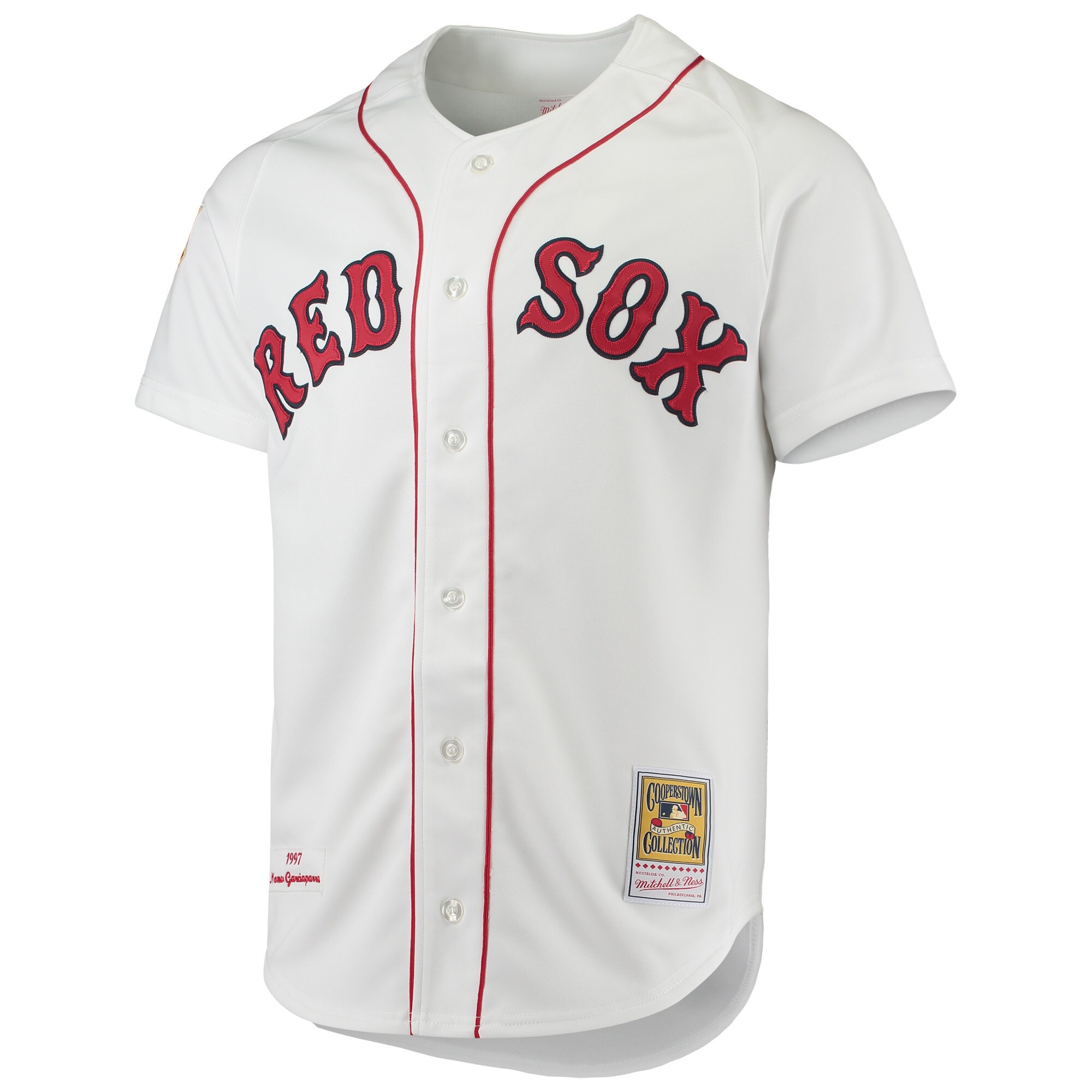 Alternative view of Nomar Garciaparra Boston Red Sox Mitchell & Ness 1997 Cooperstown Collection Authentic Jersey - White