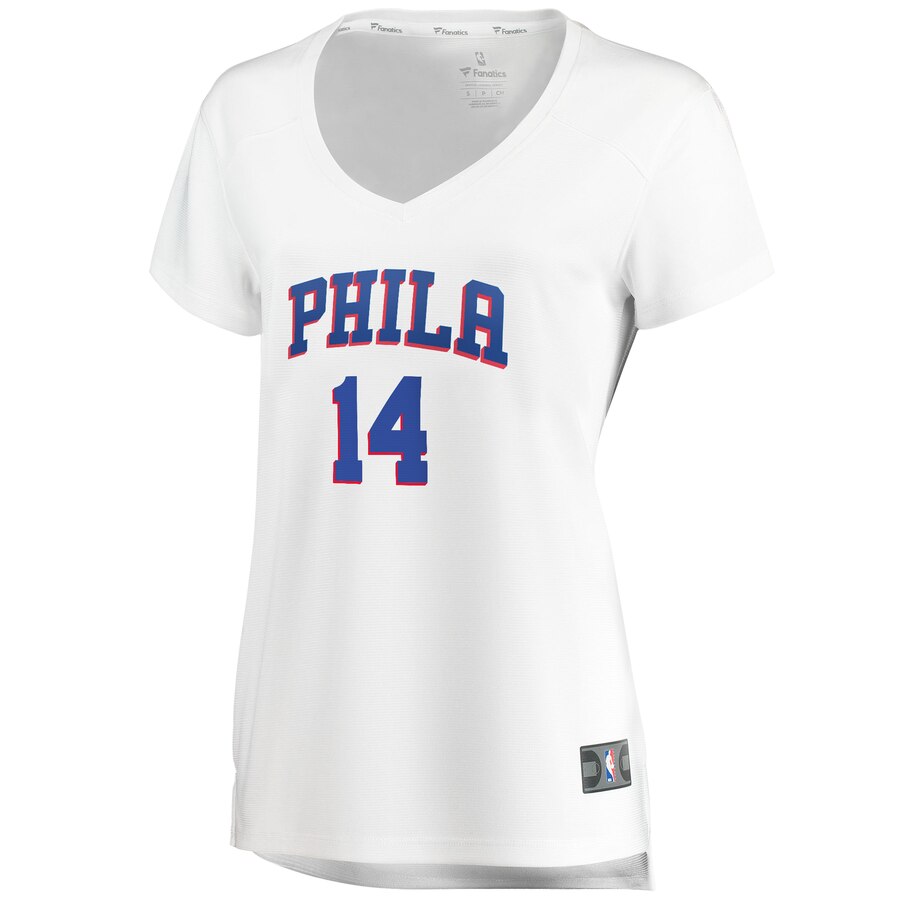Alternative view of Norvel Pelle Philadelphia 76ers Fanatics Branded Women's Fast Break Replica Player Jersey - Association Edition - White