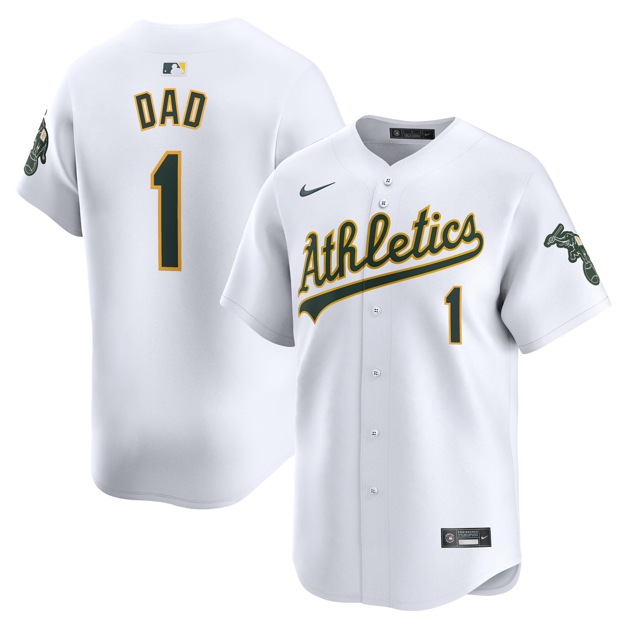 Oakland Athletics #1 Dad Home Limited Jersey - White