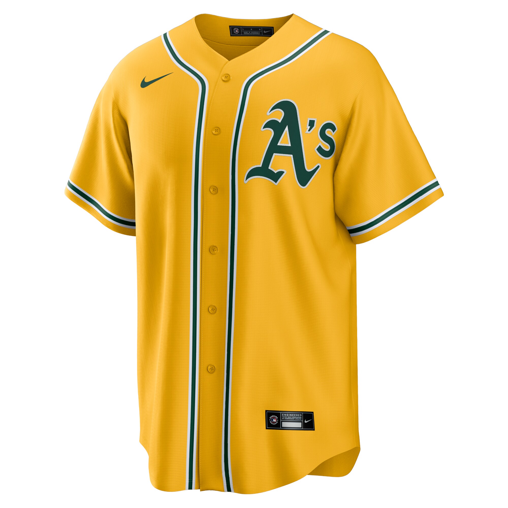 Alternative view of Oakland Athletics Alternate Replica Team Jersey – Gold