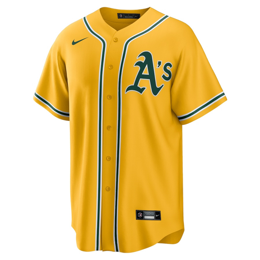 Alternative view of Oakland Athletics Alternate Team Men Jersey - Gold 