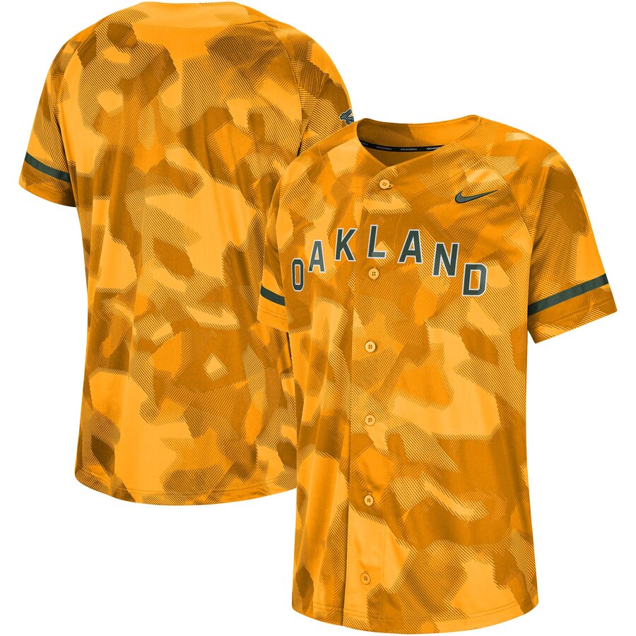 Oakland Athletics Camo Jersey – Gold
