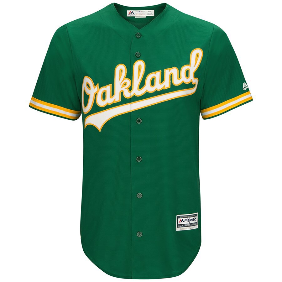 Alternative view of Oakland Athletics Majestic Big And Tall Cool Base Team Jersey - Green