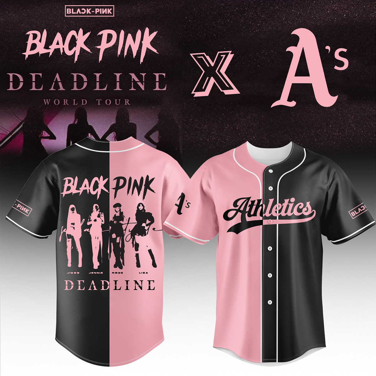 Oakland Athletics Mlb X Blackpink Custom Baseball Jersey