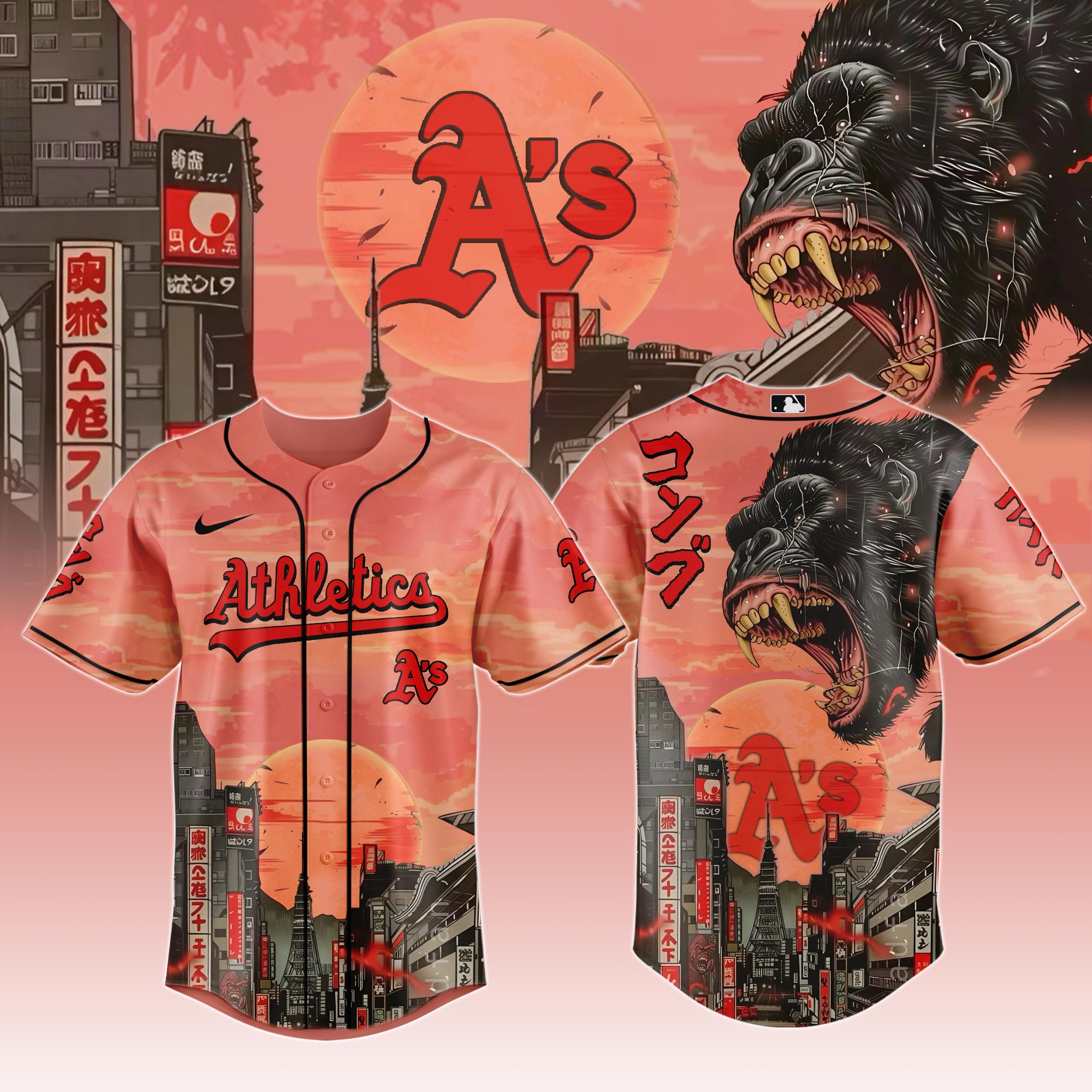 Oakland Athletics Mlb X Kong Collection 1 Custom Baseball Jersey