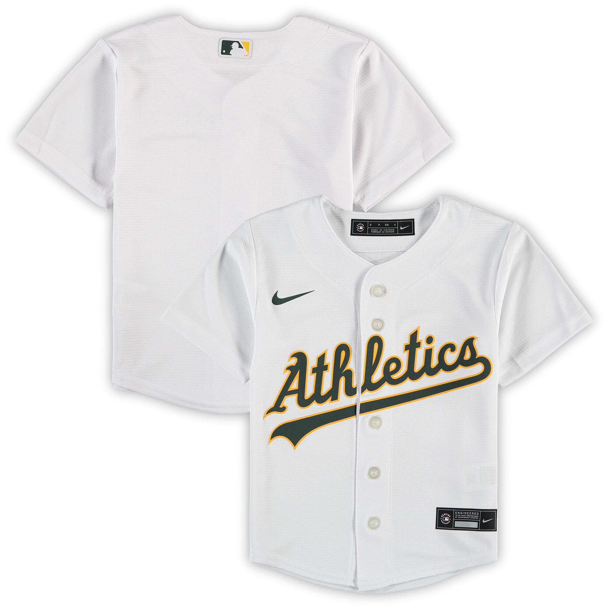 Alternative view of Oakland Athletics Preschool Home Replica Team Jersey - White