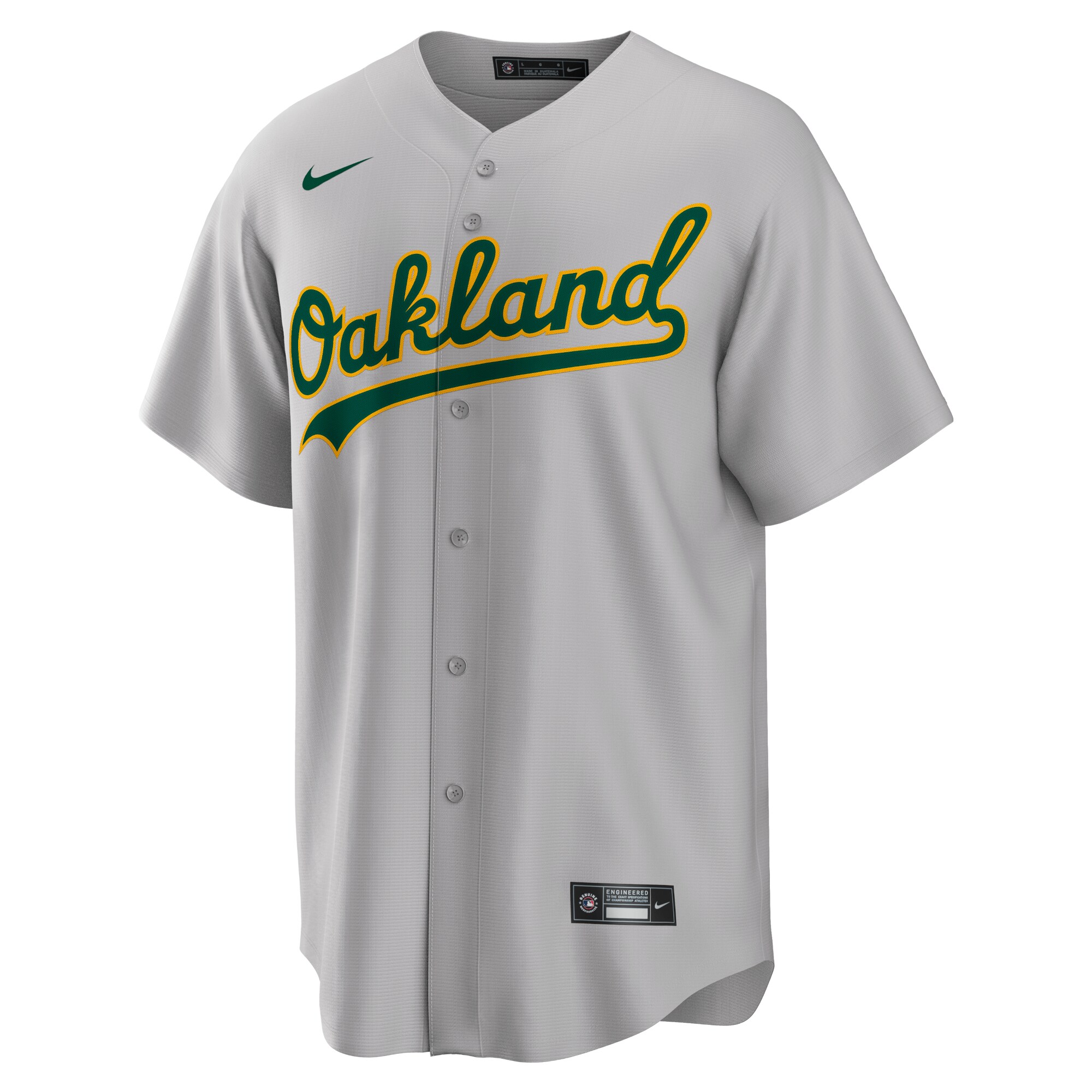 Alternative view of Oakland Athletics Road Replica Team Jersey – Gray