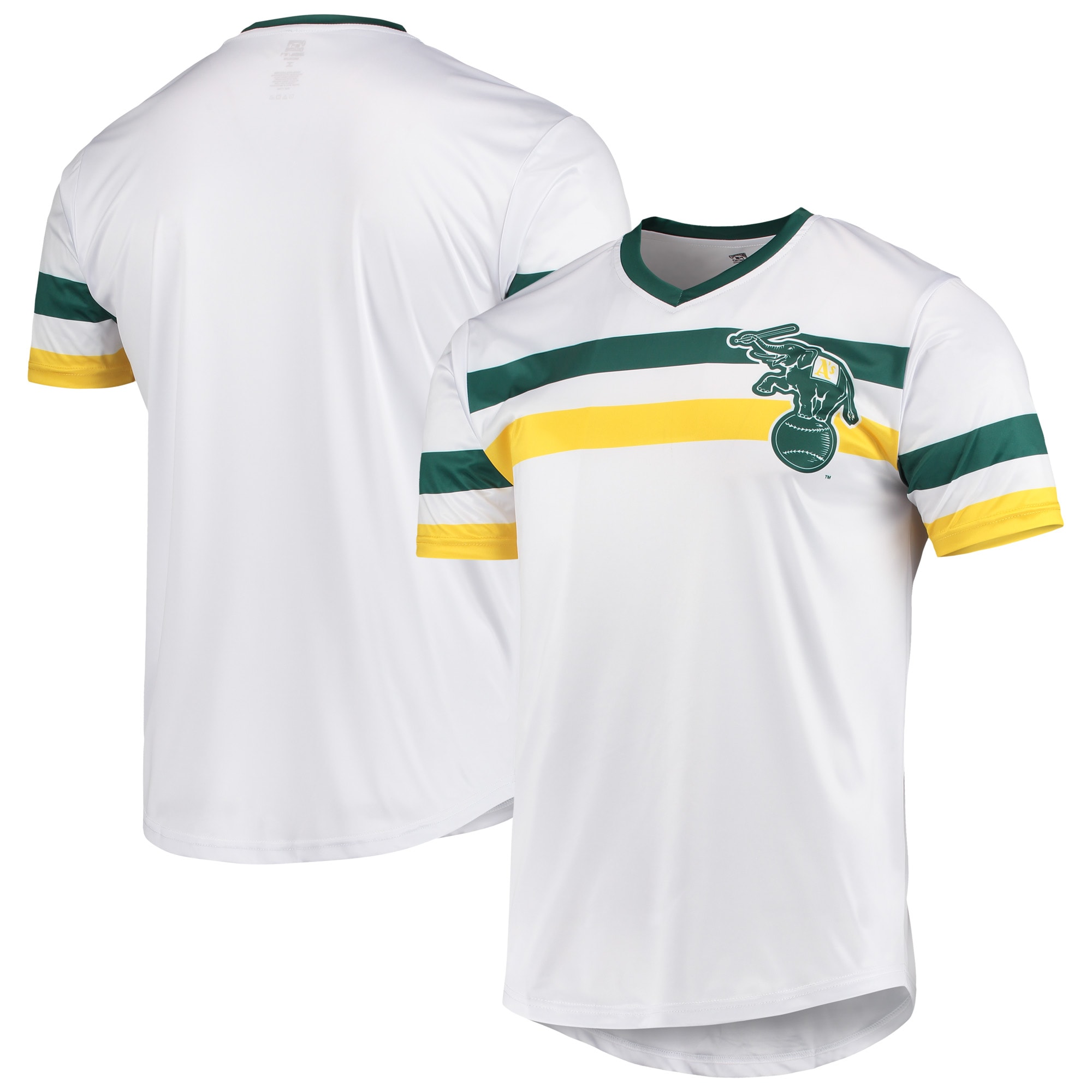 Oakland Athletics Stitches Cooperstown Collection V-neck Jersey - White