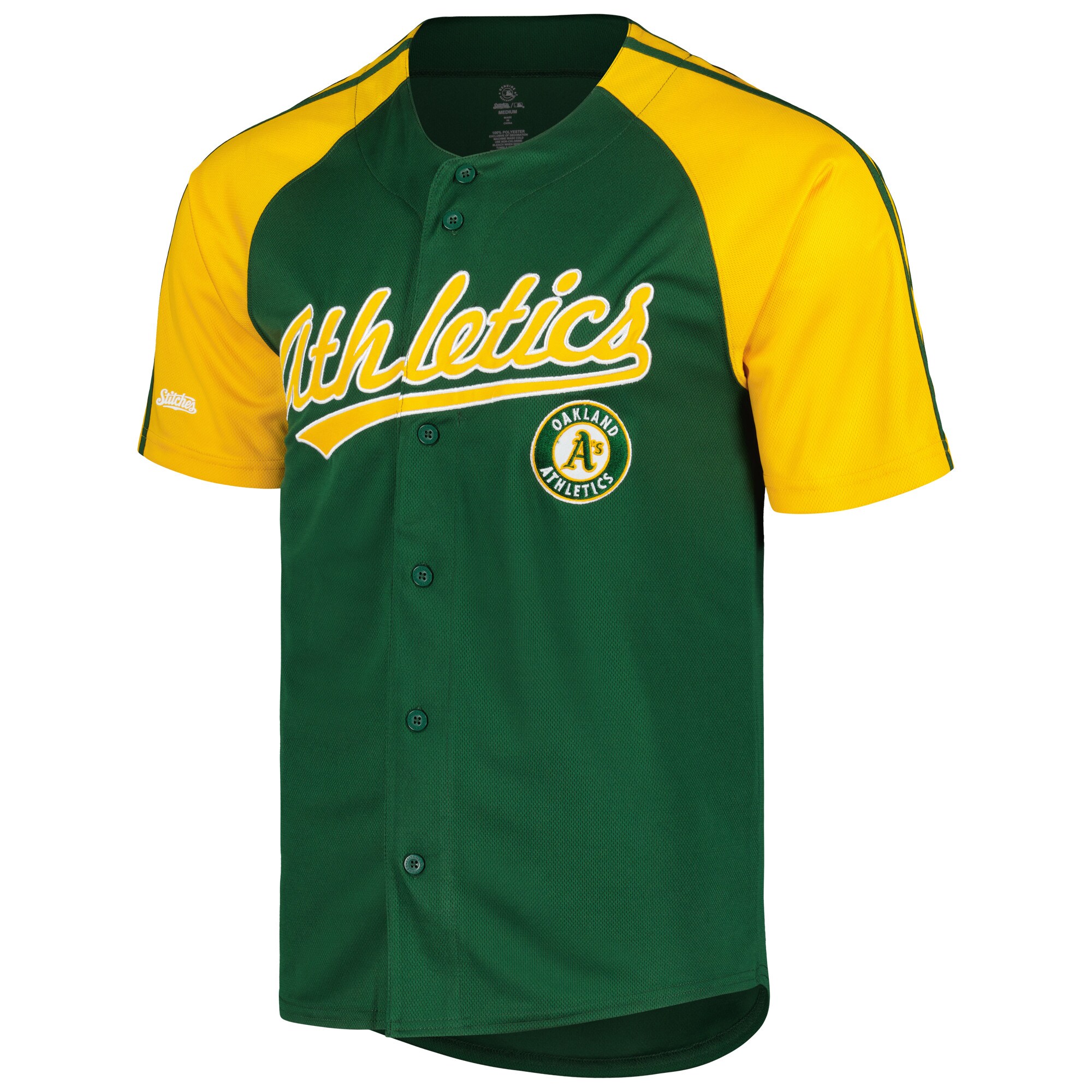 Alternative view of Oakland Athletics Stitches Team Raglan Jersey - Green