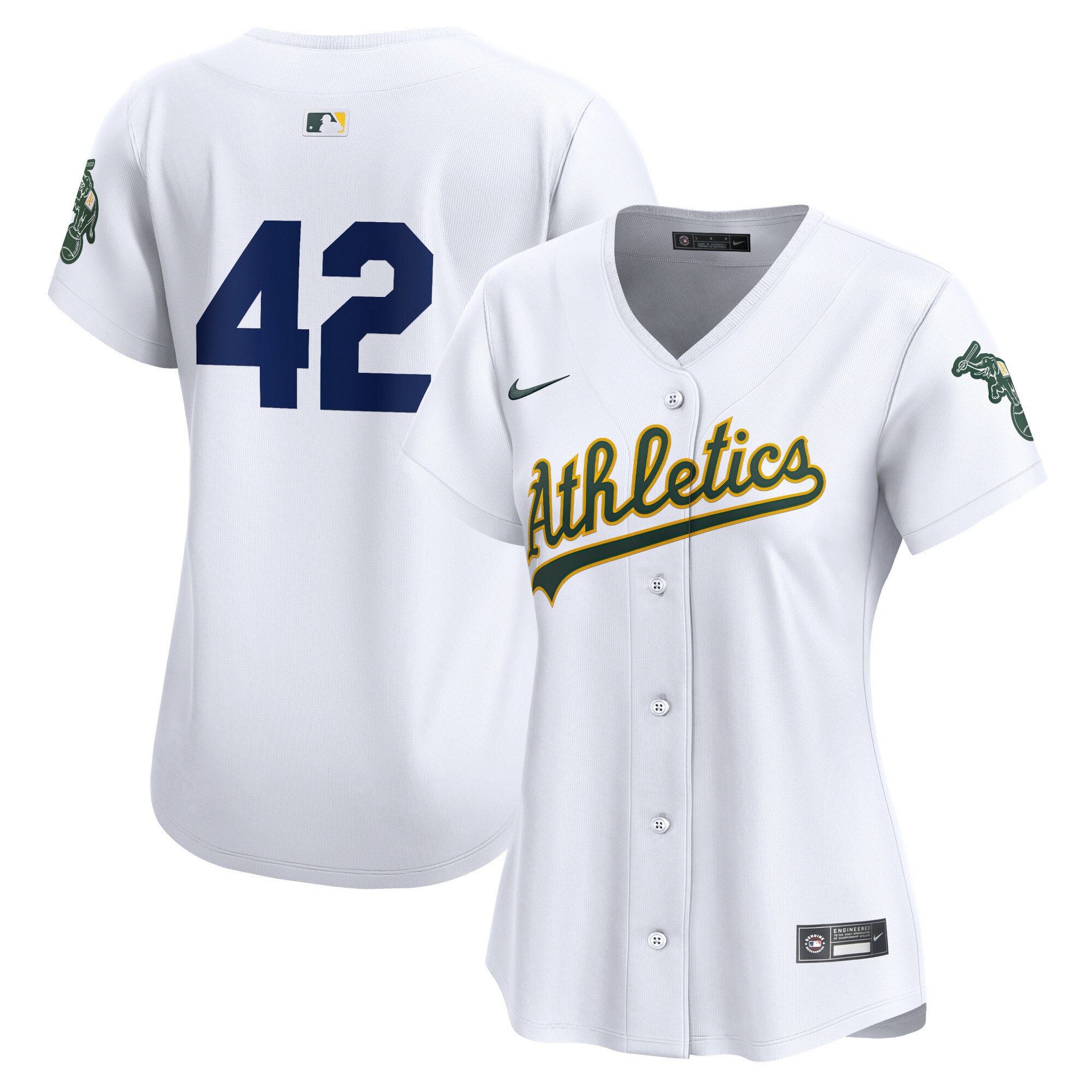Oakland Athletics Women's 2024 Jackie Robinson Day Home Limited JerseyÃƒâ€šÃ‚Â ÃƒÂ¢Ã¢â€šÂ¬Ã¢â‚¬Å“ White
