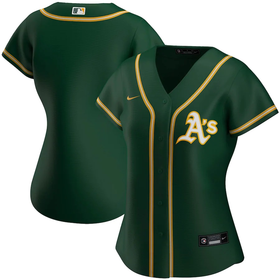 Oakland Athletics Women's Alternate 2020 Replica Team Jersey ÃƒÂ¢Ã¢â€šÂ¬Ã¢â‚¬Å“ Green