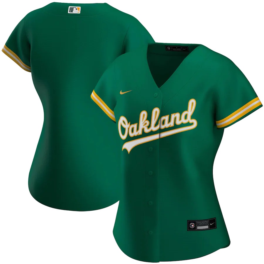 Oakland Athletics Women's Alternate 2020 Replica Team Jersey ÃƒÂ¢Ã¢â€šÂ¬Ã¢â‚¬Å“ Kelly Green