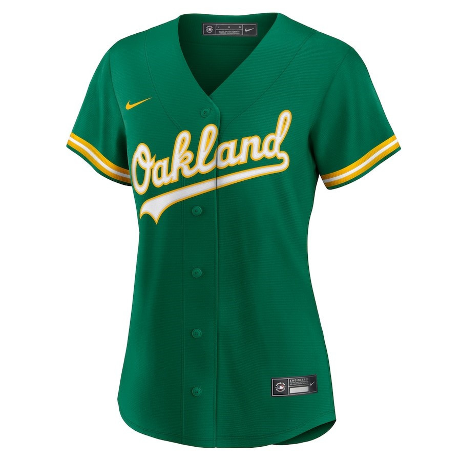 Alternative view of Oakland Athletics Women's Alternate Team Jersey - Kelly Green 