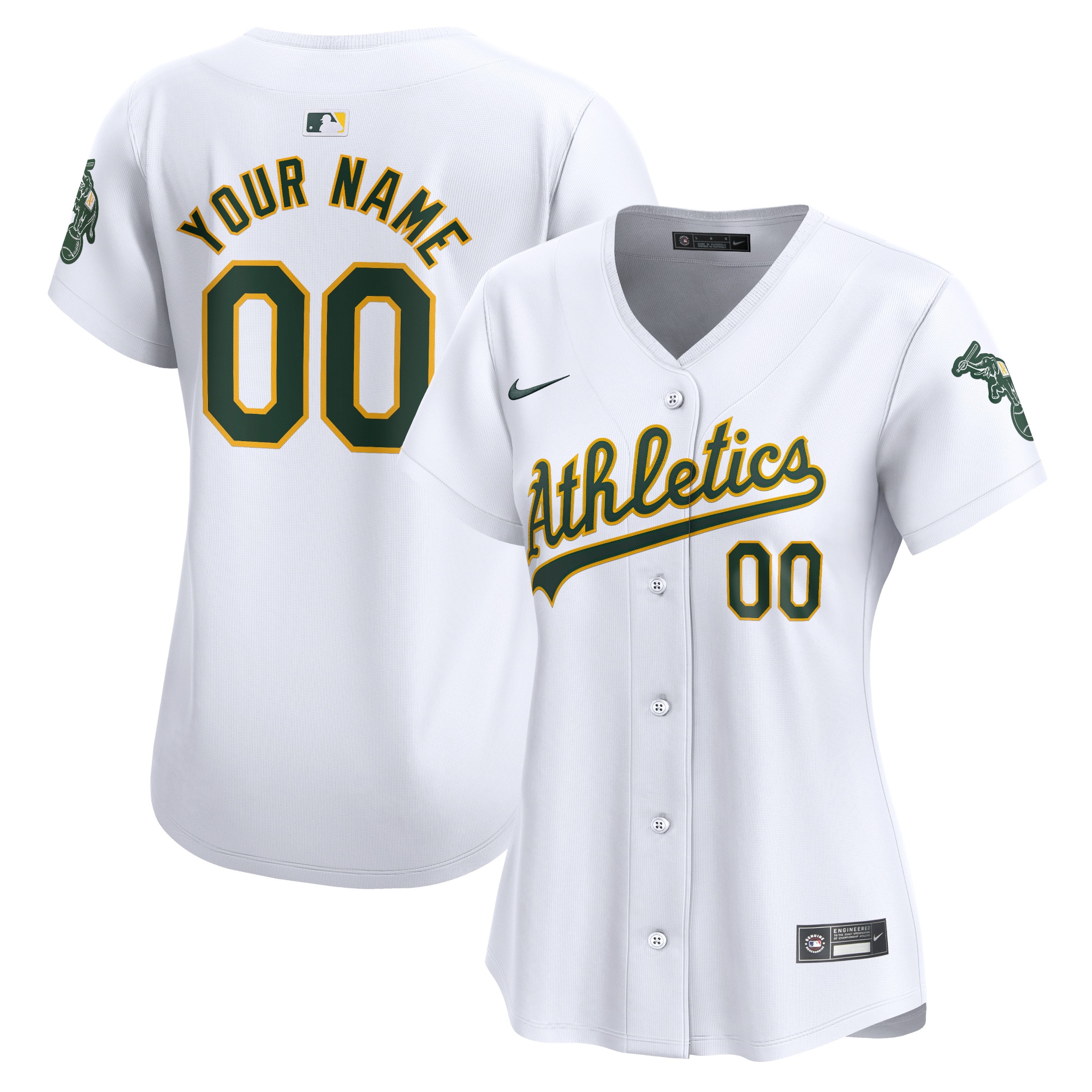 Oakland Athletics Women's Home Limited Custom Jersey - White
