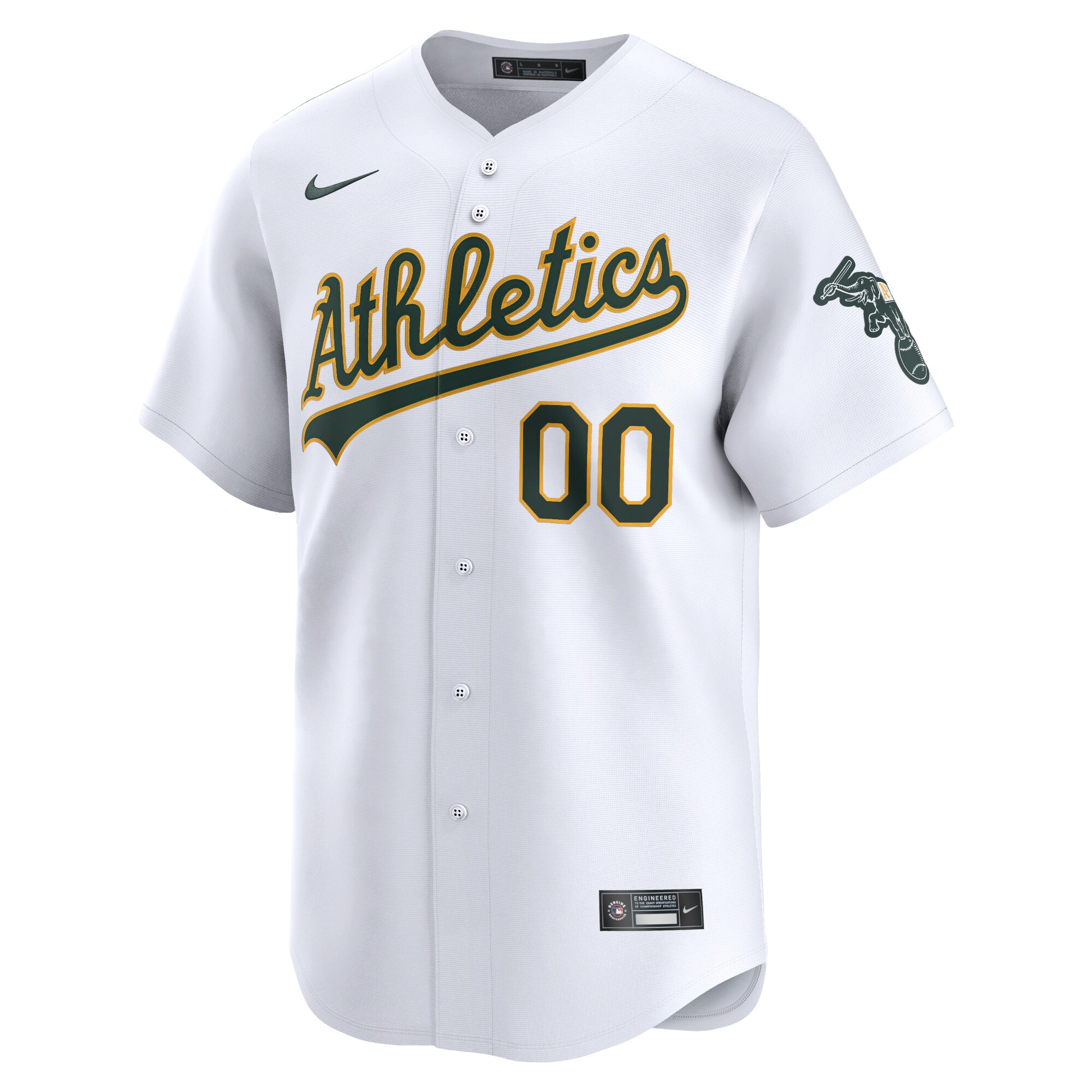 Alternative view of Oakland Athletics Youth Home Limited Custom Jersey - White