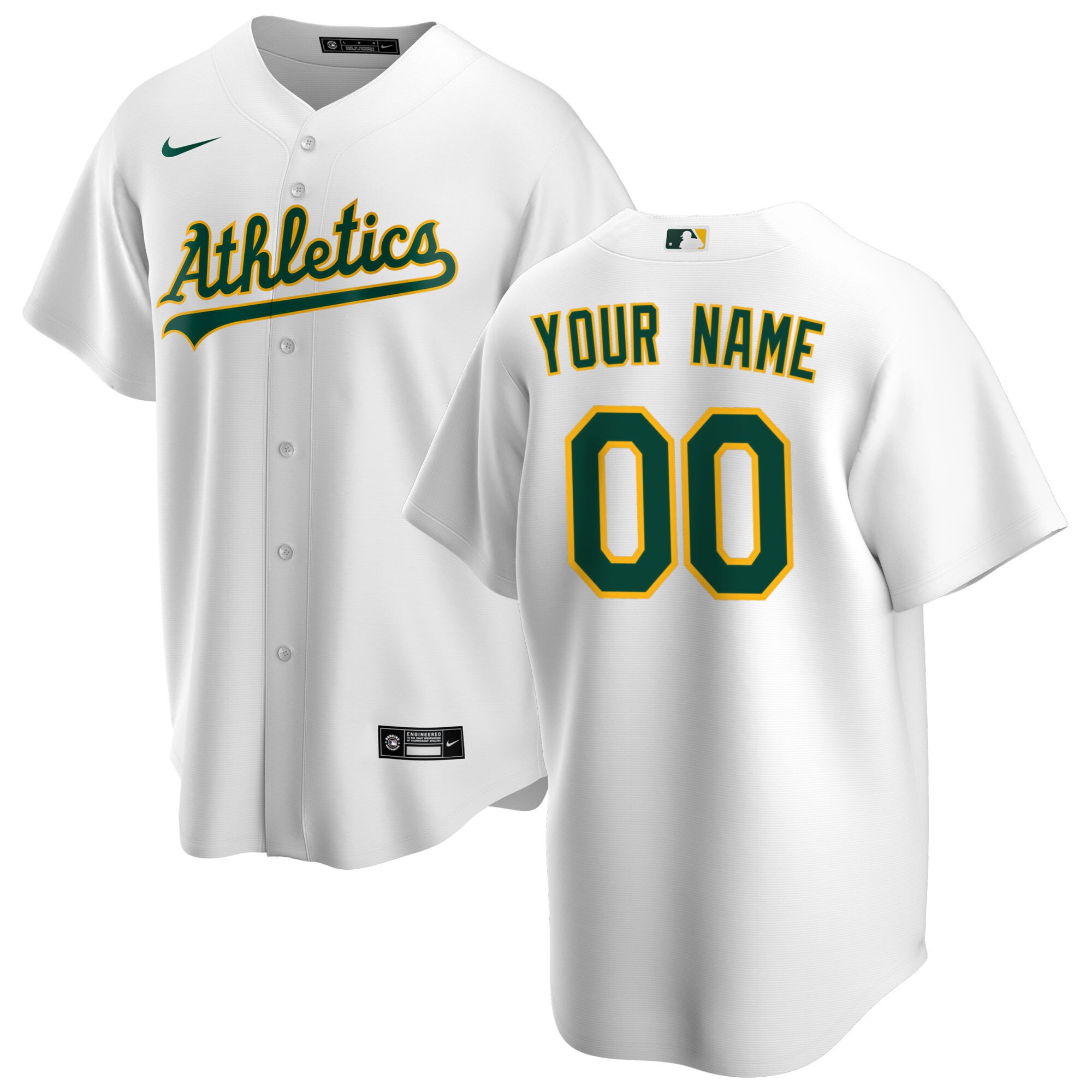 Oakland Athletics Youth Home Replica Custom Jersey - White