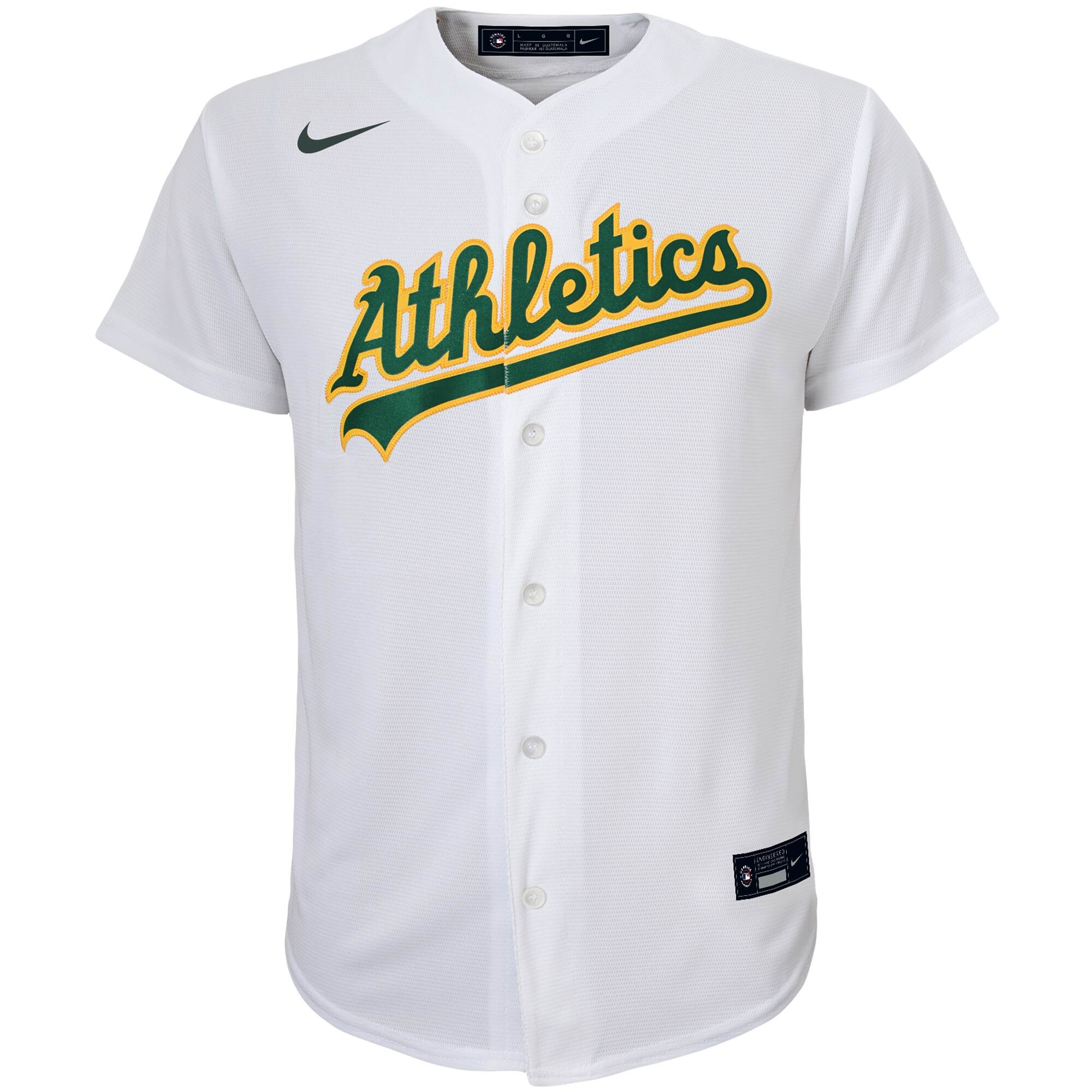 Alternative view of Oakland Athletics Youth Home Replica Team Jersey - White